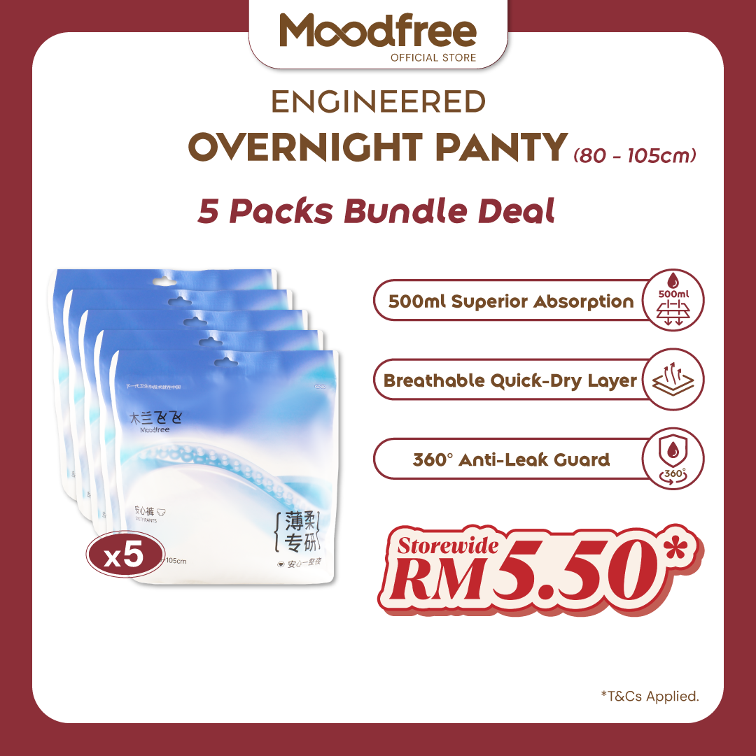 [ONLY RM5.50/PACK] Engineered Overnight Panty
